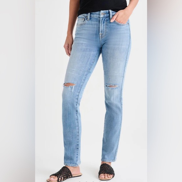 NWT Splendid Midrise Straight Blue Jeans Size 24 Inseam 31” - Picture 1 of 11